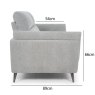 Premier Collection Mara Light Grey 3 Seater Sofa with Black Legs