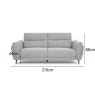 Premier Collection Mara Light Grey 3 Seater Sofa with Black Legs
