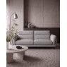 Premier Collection Mara Light Grey 3 Seater Sofa with Black Legs