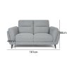 Premier Collection Mara Light Grey 2 Seater Sofa with Black Legs