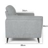 Premier Collection Mara Light Grey 2 Seater Sofa with Black Legs