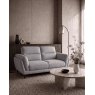 Mara Light Grey 2 Seater Sofa with Black Legs
