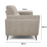 Premier Collection Mara Oatmeal 3 Seater Sofa with Black Legs