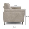 Premier Collection Mara Oatmeal 2 Seater Sofa with Black Legs