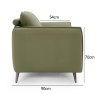 Premier Collection Atlas Green 2 Seater Sofa with Black Legs
