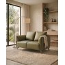 Premier Collection Atlas Green 2 Seater Sofa with Black Legs