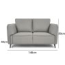 Premier Collection Atlas Light Grey 2 Seater Sofa