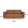 Premier Collection Atlas Tan 3 Seater Sofa