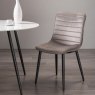 Gallery Collection Rothko - Grey Velvet Fabric Chair with Black Legs (Pair)