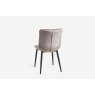 Gallery Collection Rothko - Grey Velvet Fabric Chair with Black Legs (Pair)