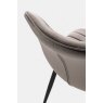 Gallery Collection Rothko - Grey Velvet Fabric Chair with Black Legs (Pair)