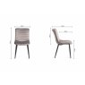 Gallery Collection Rothko - Grey Velvet Fabric Chair with Black Legs (Pair)