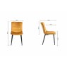 Gallery Collection Rothko - Mustard Velvet Fabric Chair with Black Legs (Pair)