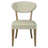 Signature Collection Ellipse Rustic Oak Upholstered Dining Chair - Ivory Bonded Leather (Pair)