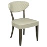 Signature Collection Ellipse Fumed Oak Upholstered Dining Chair - Ivory Bonded Leather (Pair)