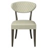Signature Collection Ellipse Fumed Oak Upholstered Dining Chair - Ivory Bonded Leather (Pair)